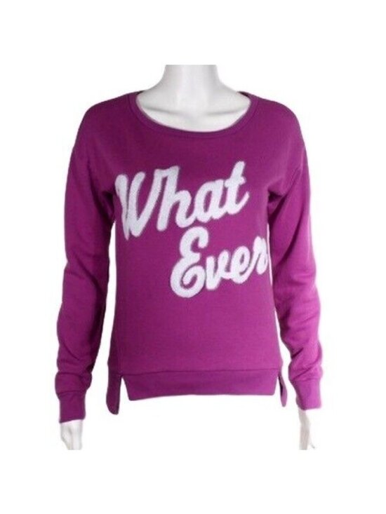 Juicy Couture Tops - Juicy Couture Womens Purple "What Ever" Sweater Size S Cotton Blend